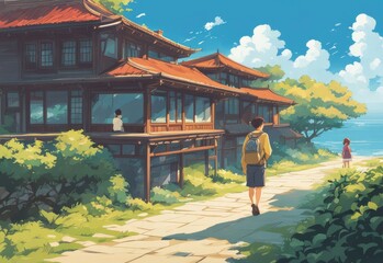 character illustrations of a married couple in anime and cartoon style.