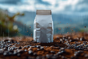 Coffee bag in the rain