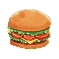 hamburger isolated on white