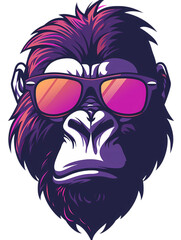 Obraz premium adorable orangutan wear sunglasses, suitable for mascot