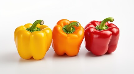 A watercolor of bell peppers clipart, isolated on white background