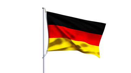 Waving flag of germany isolated on transparent background.
