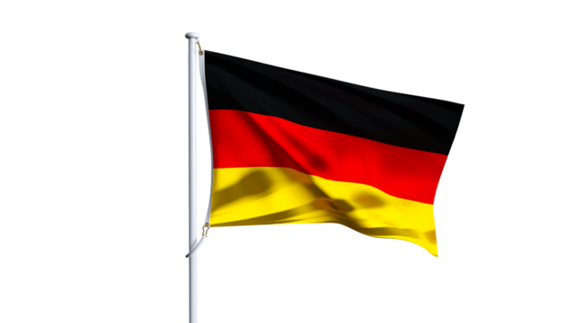 Waving flag of germany isolated on transparent background. - Powered by Adobe