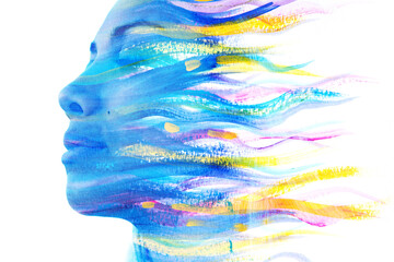 A surreal profile portrait of a female © DAZOKA.com