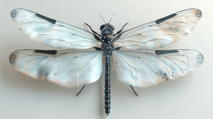 Fototapeta premium Large white-black bug atop white wall beside black-white bug atop white wall