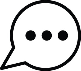 Comment Icon with Black Outline Style