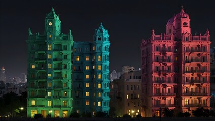 A world where buildings change color according to the mood of the inhabitants ai_generated