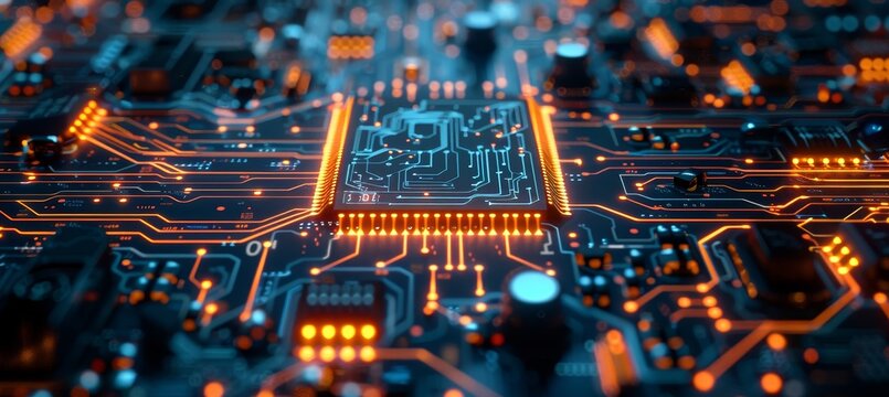 Abstract Electronic Circuit Tech Digital Background Computing System Connectivity