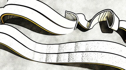   A sketch of twin sneakers adorned with a ribbon at their base