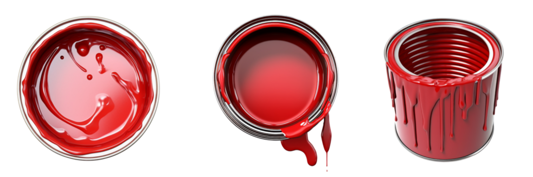 Collection of paints isolated on transparent or white background