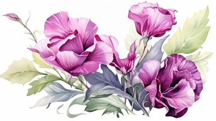 Fototapeta premium A watercolor of radicchio clipart, isolated on white background
