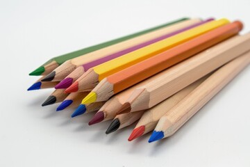 Fototapeta premium pencils on white background