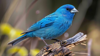 The indigo bunting is a small, bright blue bird that eats seeds. It's a part of the same family as cardinals.