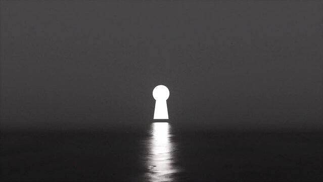 Keyhole with shine. Computer generated 3d render