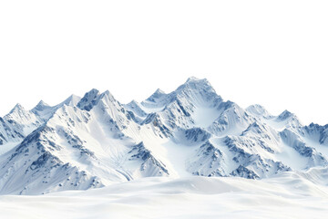 Obraz premium A breathtaking view of snow-covered mountain peaks under a clear blue sky, showcasing the beauty of winter nature and alpine landscapes.