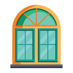 window of illustration on white 