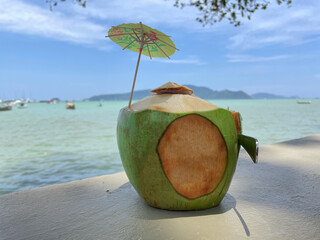 Fresh coconut water in summer