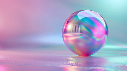 Holographic Harmony: Metallic Sphere in a Dance of Colors