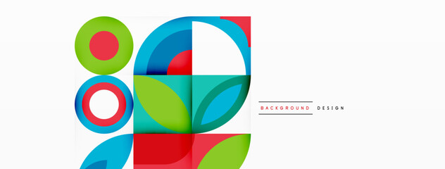 Obraz premium Circles and petals. Geometric beautiful abstract minimal template for Wallpaper, Banner, Background, Card, Book Illustration, landing page