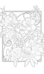 桜とつつじ　塗り絵（上級）