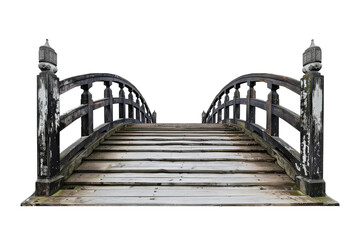 Fototapeta premium Beautiful Wooden Bridge Isolated on Transparent Background