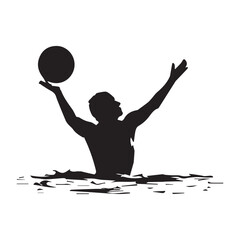 Water polo silhouette art illustration