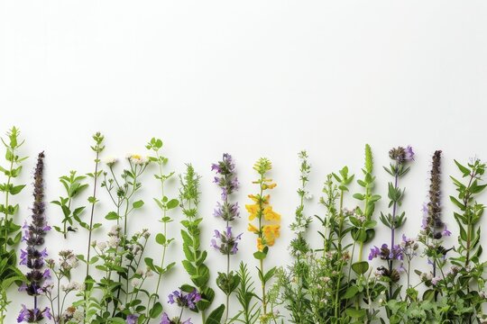 herbs for medicinal use featuring a clear area on the bottom for promotional banners