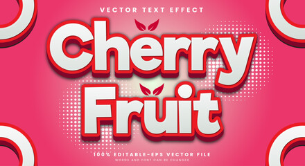 Cherry Fruit Editable Text Effect Template suitable for fresh fruit theme