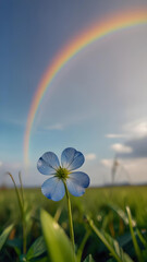 Naklejka premium Heaven's Promise: This captivating image captures a moment of perfect harmony between earth and sky. 