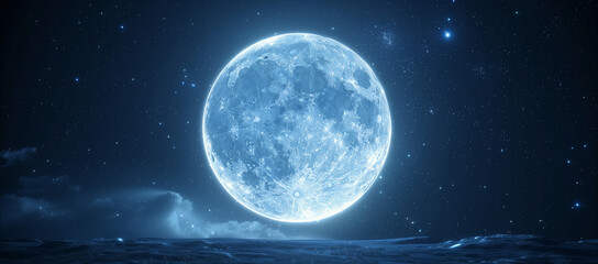 Obraz premium Realistic full moon, Moon background / Full moon in space