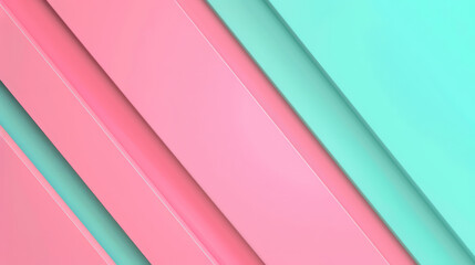 Obraz premium Abstract geometric design with diagonal pink and teal stripes. Suitable for modern backgrounds and graphic elements.