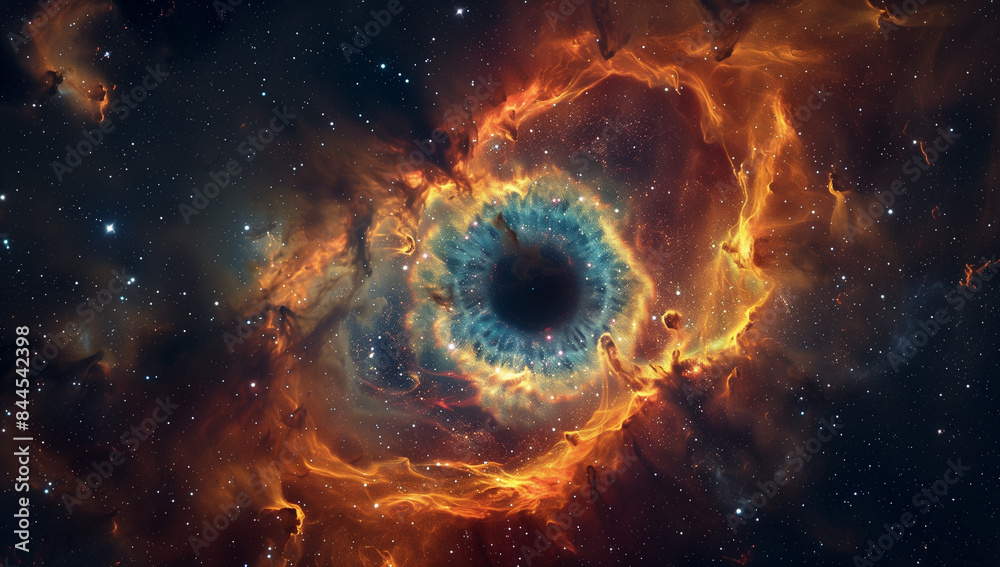 Wall mural beautiful nebula and deep sky object, galaxy in shape of eye