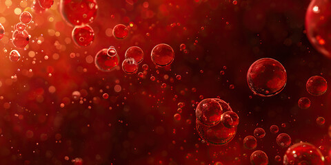 Fire Red All-Purpose Cleaner Versatility: Detailed microscopy of fire red-colored all-purpose cleaner molecules, showcasing their versatile cleaning capabilities for various surfaces