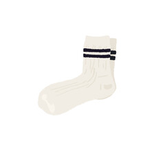 Illustration of a Pair of Socks Drawn with Pencil Brush
