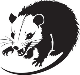 Color vector illustration of children's activity coloring book pages with pictures of Animal opossum.