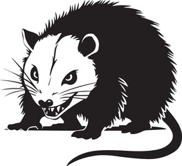 Color vector illustration of children's activity coloring book pages with pictures of Animal opossum.