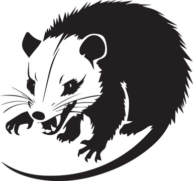 Color vector illustration of children's activity coloring book pages with pictures of Animal opossum.