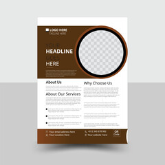 Corporate business flyer design and modern brochure design template with light and dark 
coffee color combinations. vector file...