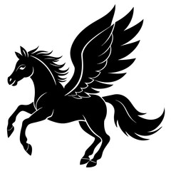 A flying horse   silhouette vector  illustration