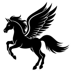 A flying horse   silhouette vector  illustration