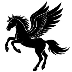 A flying horse   silhouette vector  illustration
