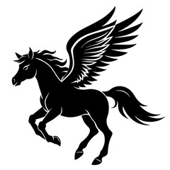 A flying horse   silhouette vector  illustration