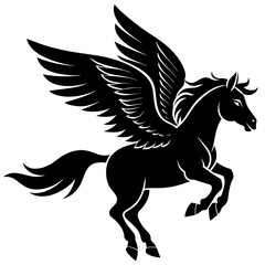 A flying horse   silhouette vector  illustration