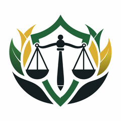 A minimalist unique law firm logo icon vector