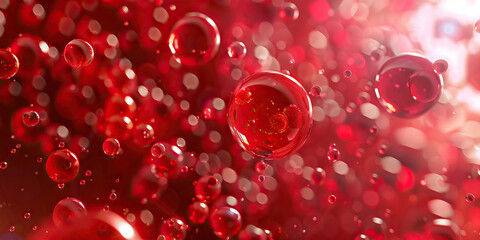 Ruby Red Antimicrobial Surface Coating: Microscopic exploration of ruby red-colored antimicrobial coatings, illustrating long-lasting protection against germs