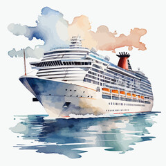 Cruise Ship Ilustration Design Very Extreme