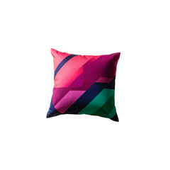 Obraz premium TRANSPARENT PNG ULTRA HD 8K A single pillow on a neutral grey surface, varying in type- plush, faux fur, bolster, accent, floor, decorative, body, highlighting unique textures and designs