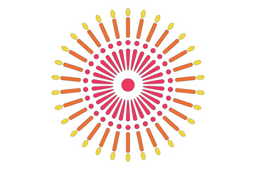 Obraz premium 打ち上げ花火の菊 赤