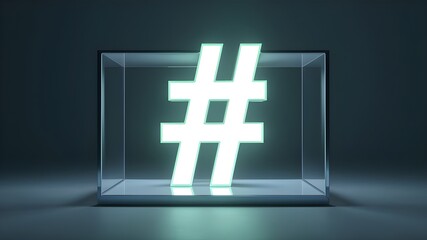 Fototapeta premium hash tag neon style