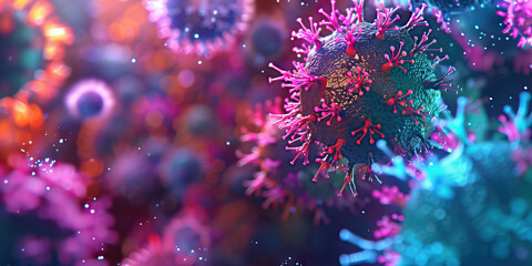 Fototapeta premium Virus Transmission Dynamics: A graphical representation of how the novel virus spreads in a population, including the role of social distancing and other control measures